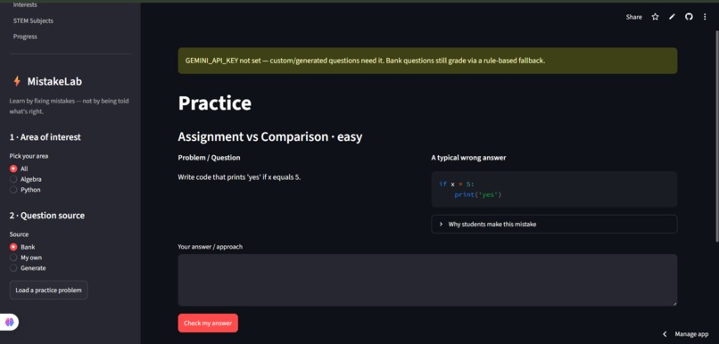 MistakeLab: Learning Through Productive Failure – screenshot 1