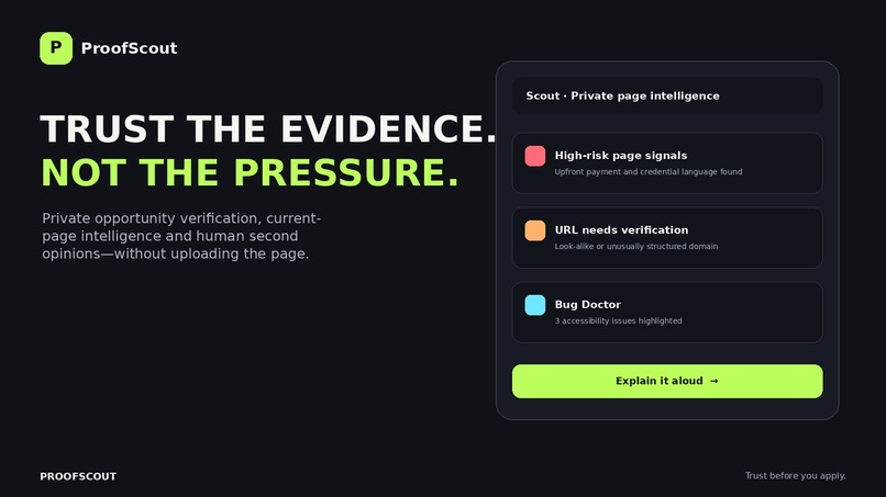 Proofscout  – screenshot 2