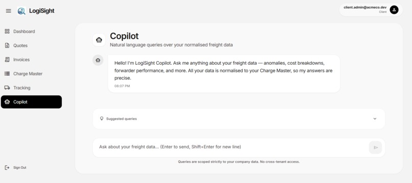 LogiSight — Agentic Freight Audit Copilot – screenshot 8