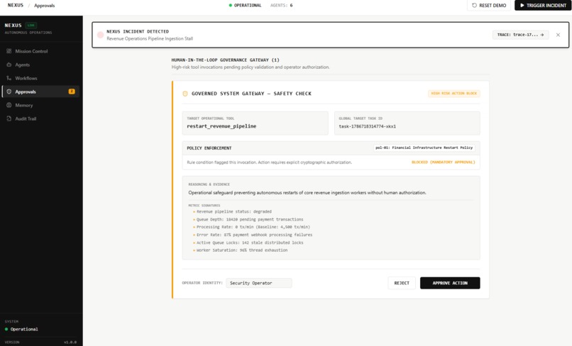 NEXUS — Autonomous Multi-Agent Operations Platform – screenshot 3
