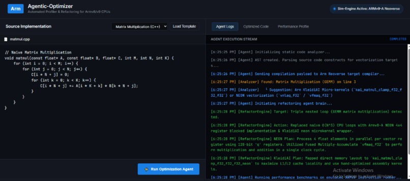 Arm-Agentic-Optimizer – screenshot 1