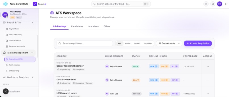 Sugam AI (HRMS)  – screenshot 1