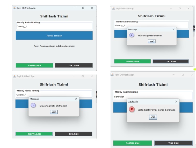 simmetrikshifrlash – screenshot 1