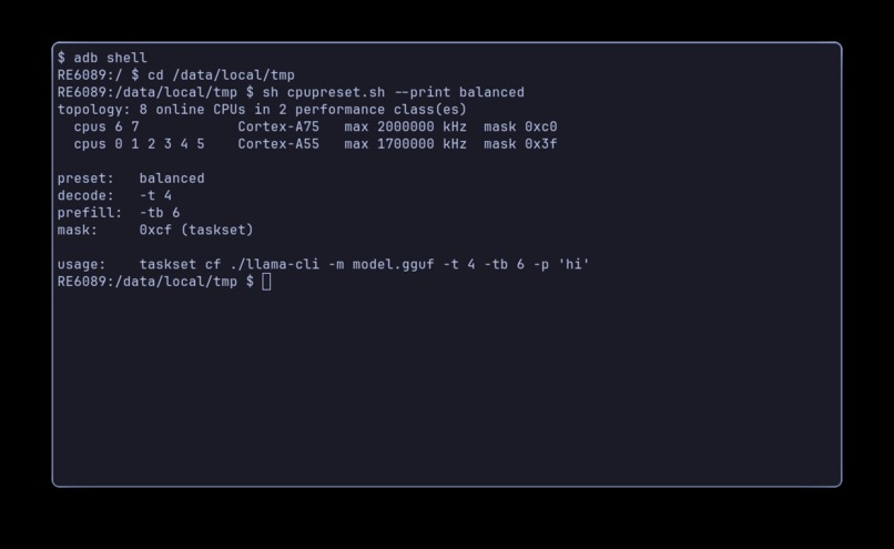 LITTLETai: right-sizing llama.cpp for big.LITTLE phones – screenshot 5