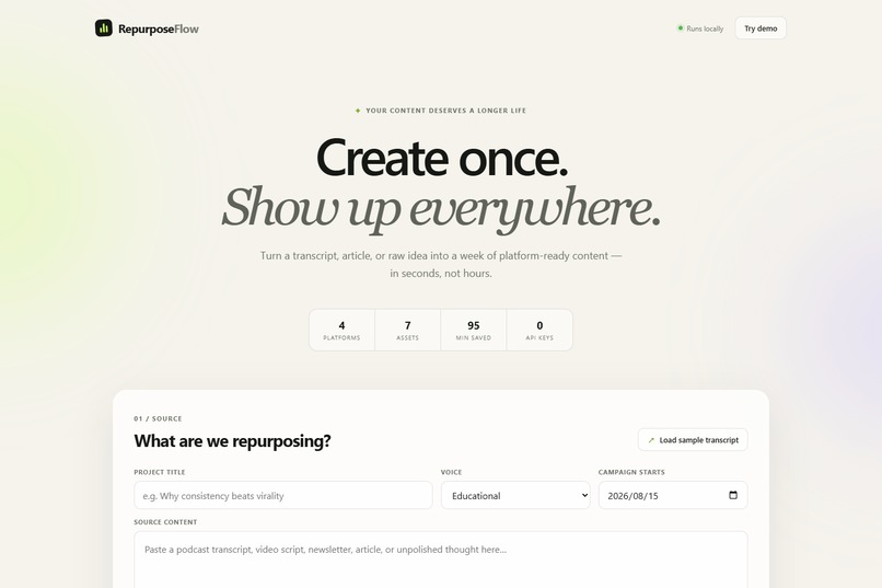 RepurposeFlow – screenshot 1