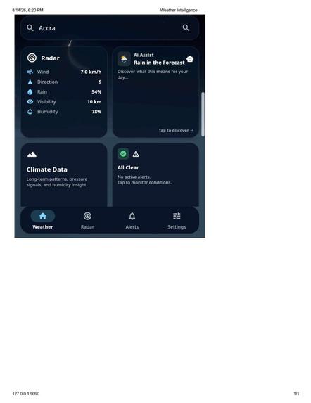 An AI enabled intelligent early weather warning system – screenshot 1