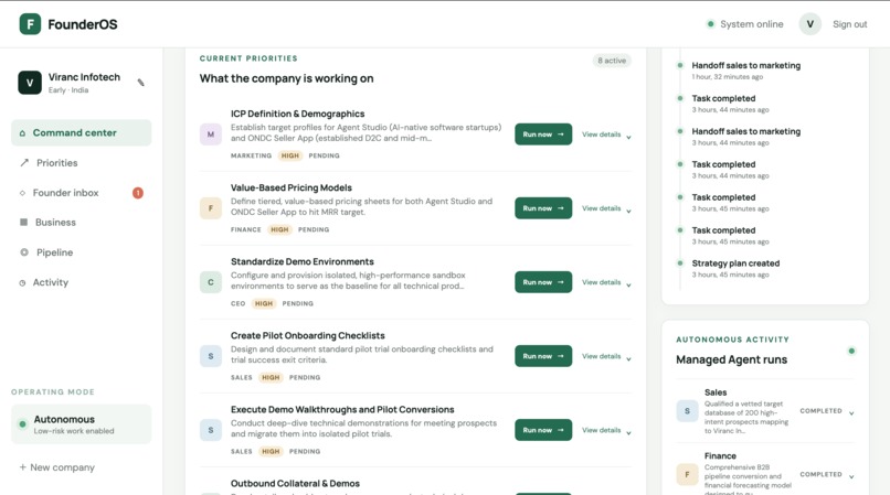 FounderOS – screenshot 3
