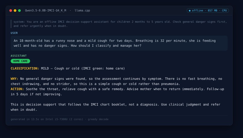 IMCI Triage Decision Support – screenshot 1