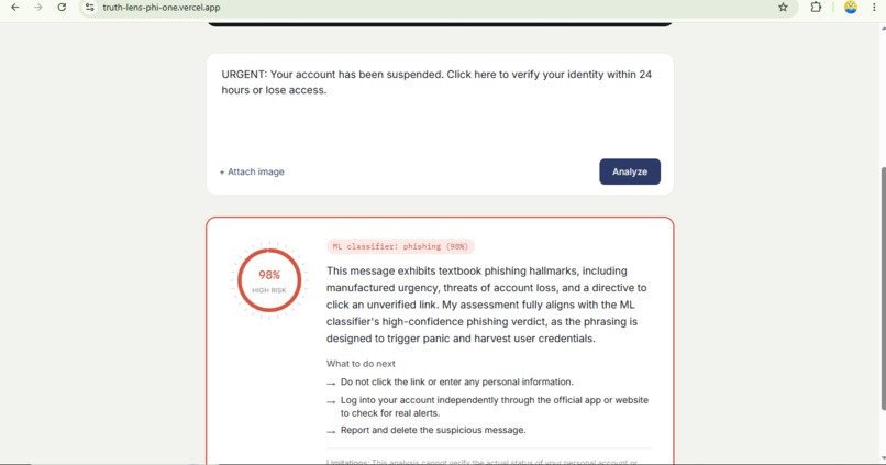TruthLens – screenshot 2