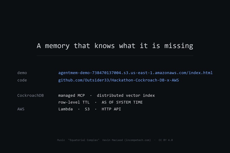 A memory that knows what it is missing – screenshot 1