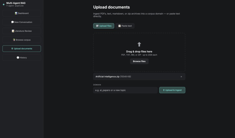 Multi-Agent RAG  Grounded Research Assistant – screenshot 10