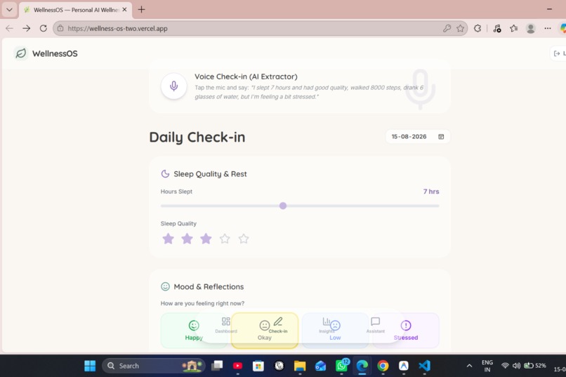 WellnessOS – screenshot 2