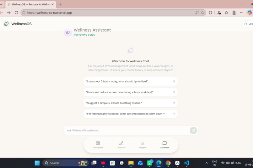 WellnessOS – screenshot 3