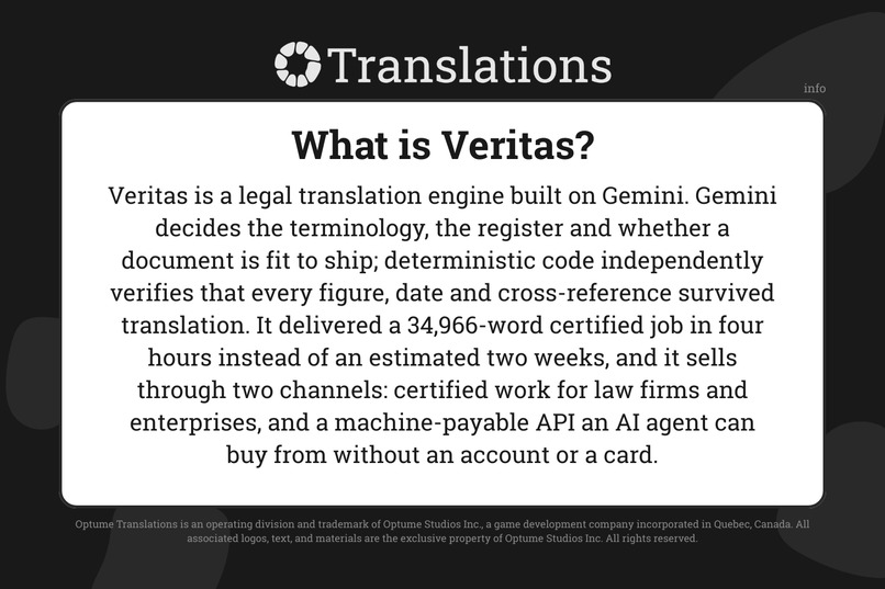 Veritas by Optume Translations – screenshot 1