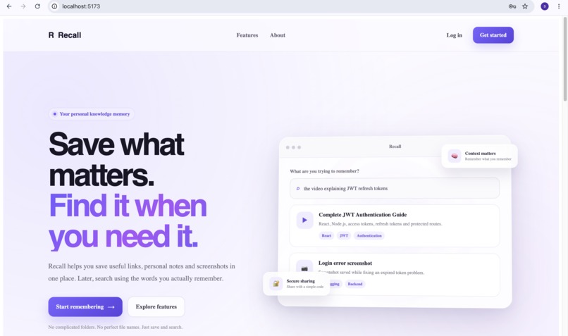 Recall — Your Personal Knowledge Rediscovery Assistant – screenshot 1
