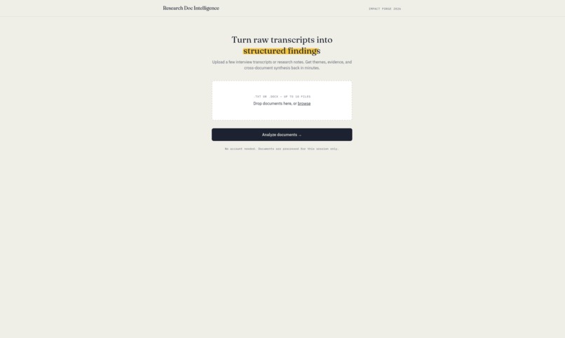 Research Doc Intelligence – screenshot 1