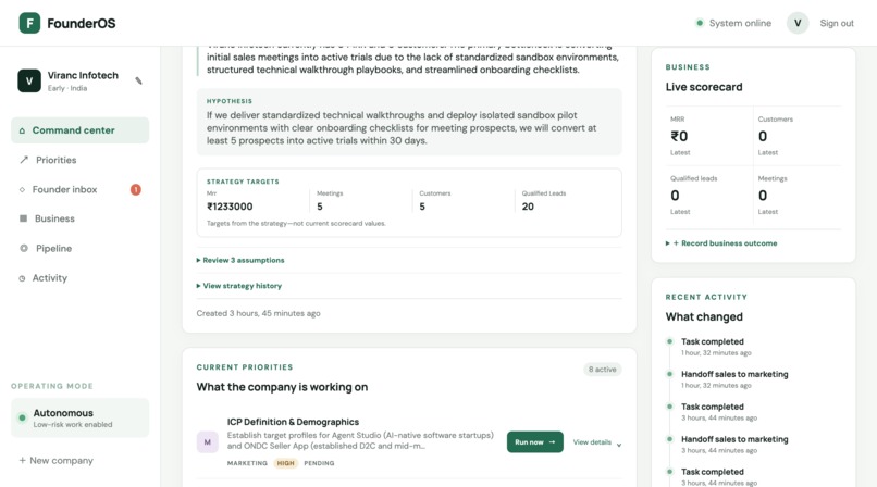 FounderOS – screenshot 2