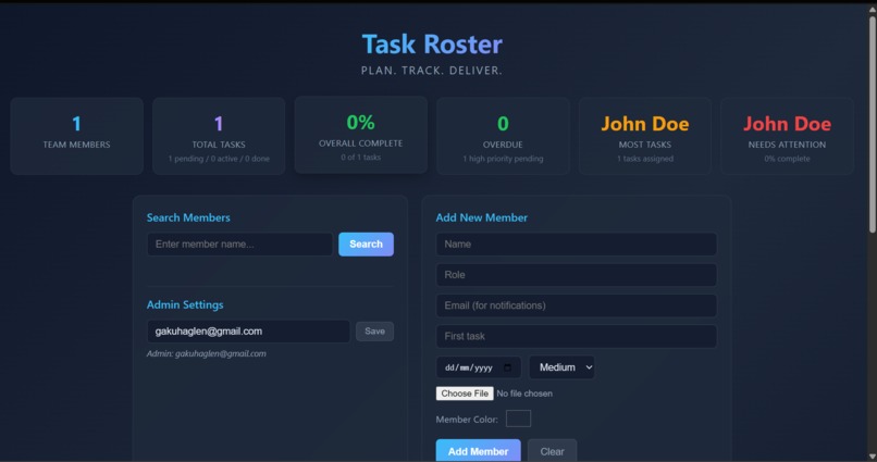 Task Roster – screenshot 1