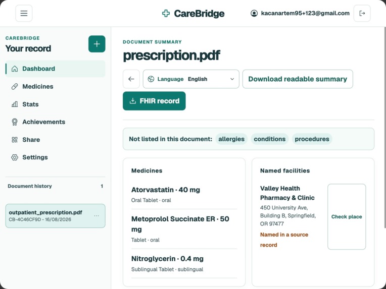 CareBridge – screenshot 2
