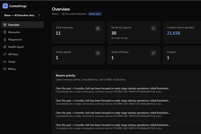 ContextForge — Persistent Memory for AI Agents – screenshot 2