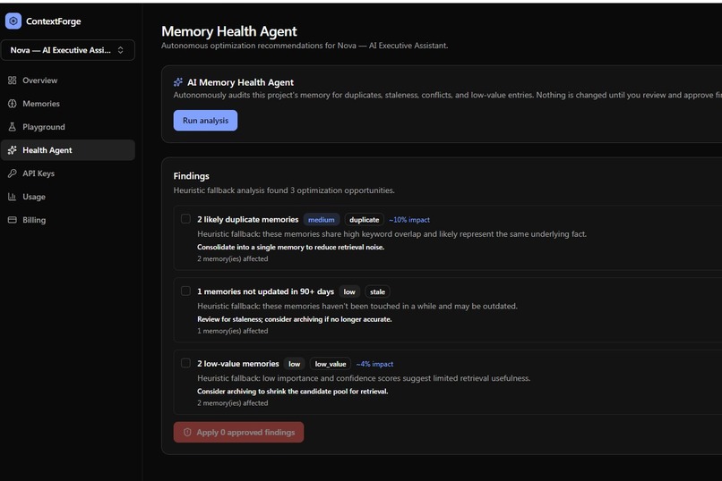 ContextForge — Persistent Memory for AI Agents – screenshot 5