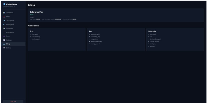 Columbina: AI-Native EDR – screenshot 1