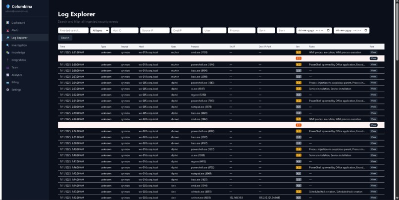 Columbina: AI-Native EDR – screenshot 5