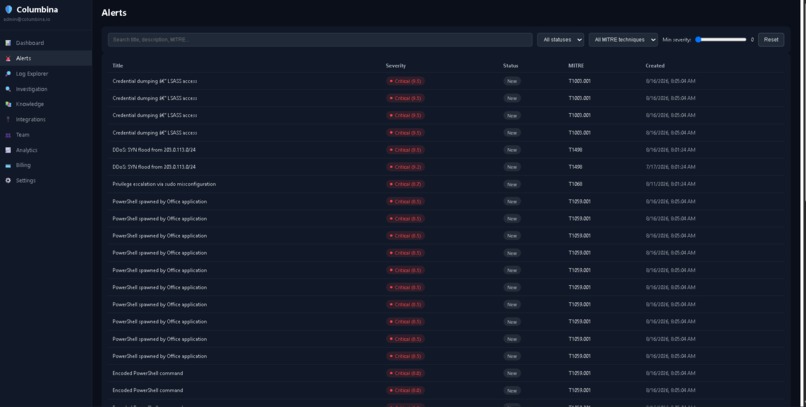 Columbina: AI-Native EDR – screenshot 7