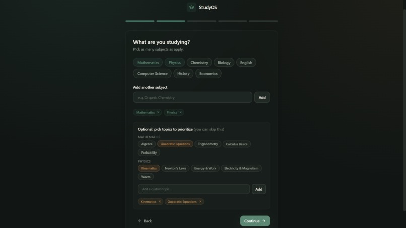 StudyOS – screenshot 2
