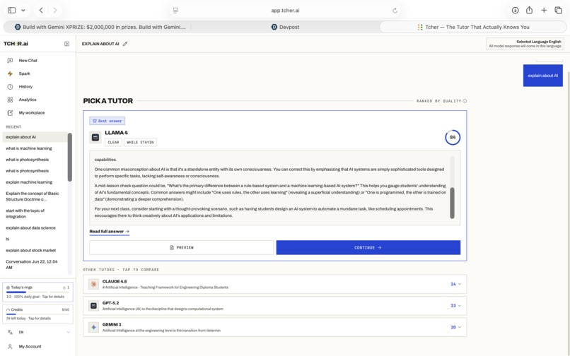 Tcher – AI-Powered Learning – screenshot 2