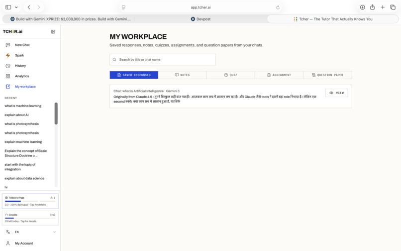 Tcher – AI-Powered Learning – screenshot 3