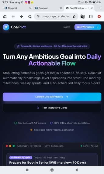 GoalPilot – screenshot 1