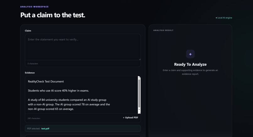 RealityCheck AI – screenshot 2
