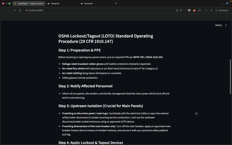 TradeSight — Real-Time Apprentice + LOTO GuardianTradeSight – screenshot 4