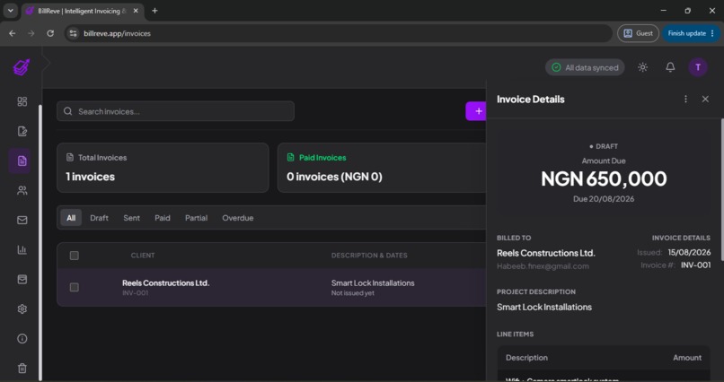 BillReve  – screenshot 2