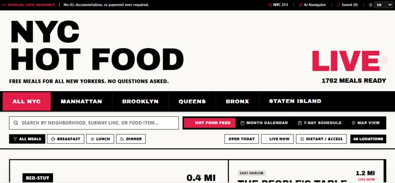NYC Free Meals Calendar – screenshot 1