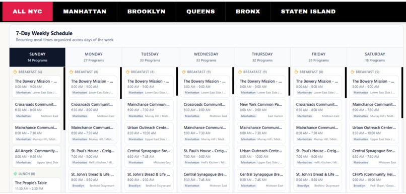 NYC Free Meals Calendar – screenshot 3