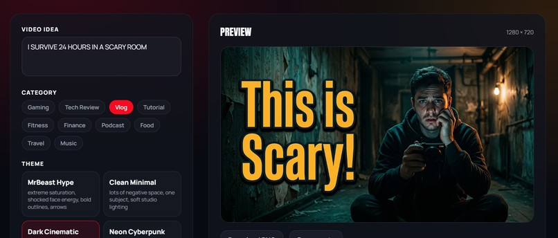 Thumbforgeyt | AI Youtube Thumbnail Generator – screenshot 1
