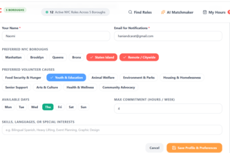 PitchInNYC - Volunteer Finder