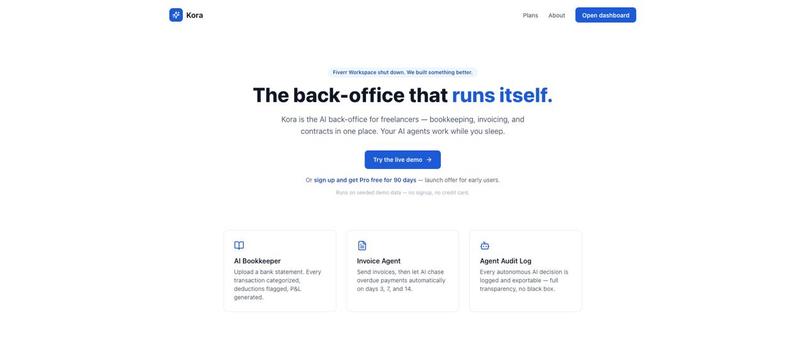 Kora-AI Back Office – screenshot 1