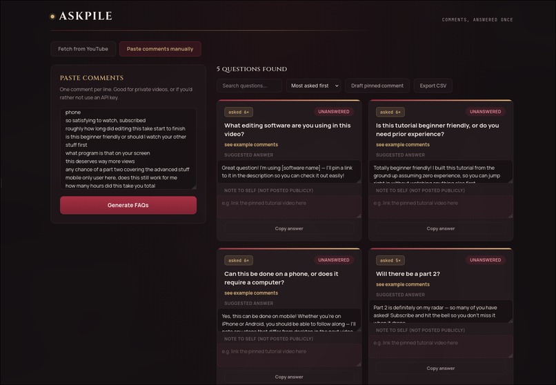 AskPile – screenshot 2