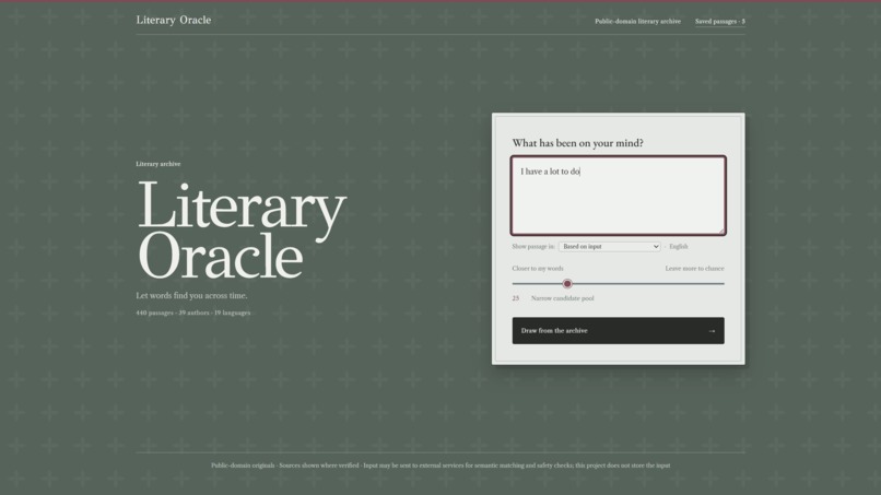 Literary Oracle – screenshot 1