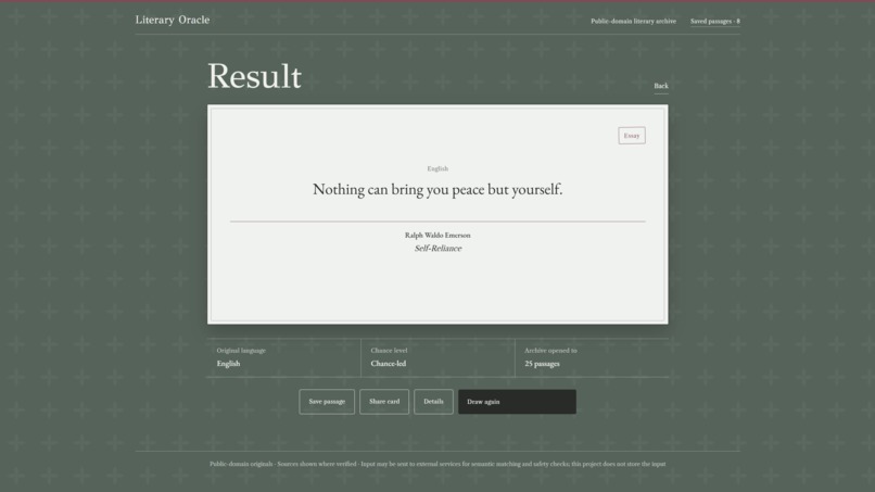 Literary Oracle – screenshot 3
