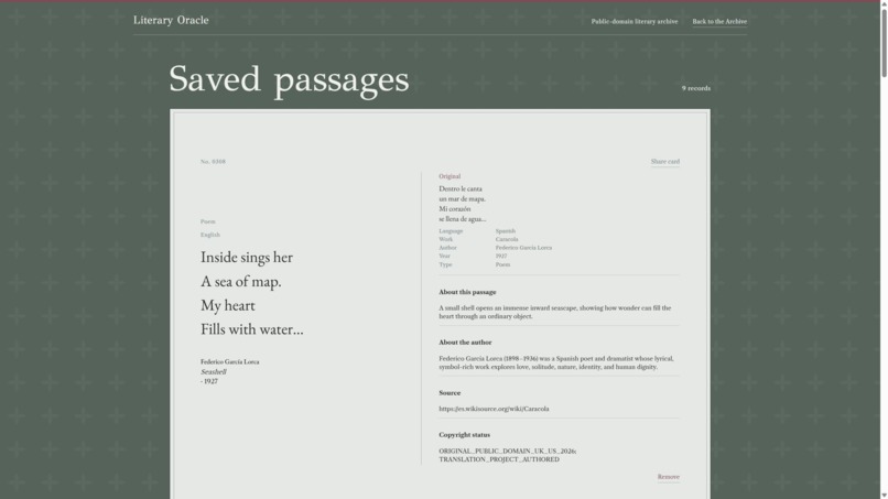 Literary Oracle – screenshot 5