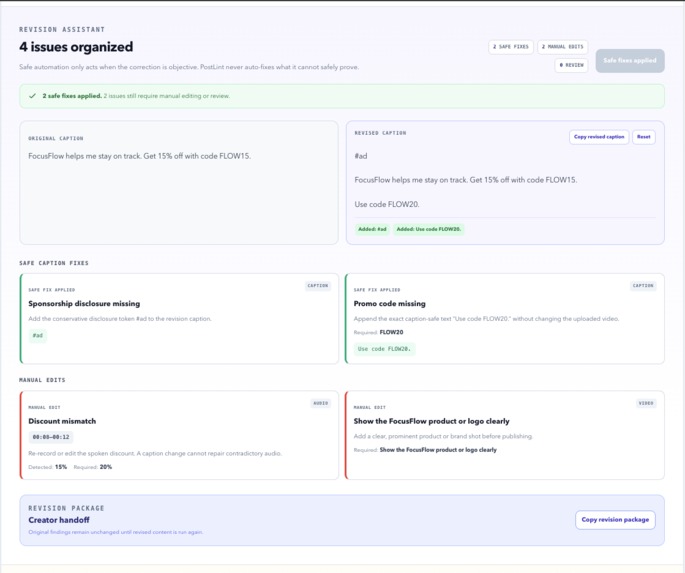 PostLint – screenshot 3