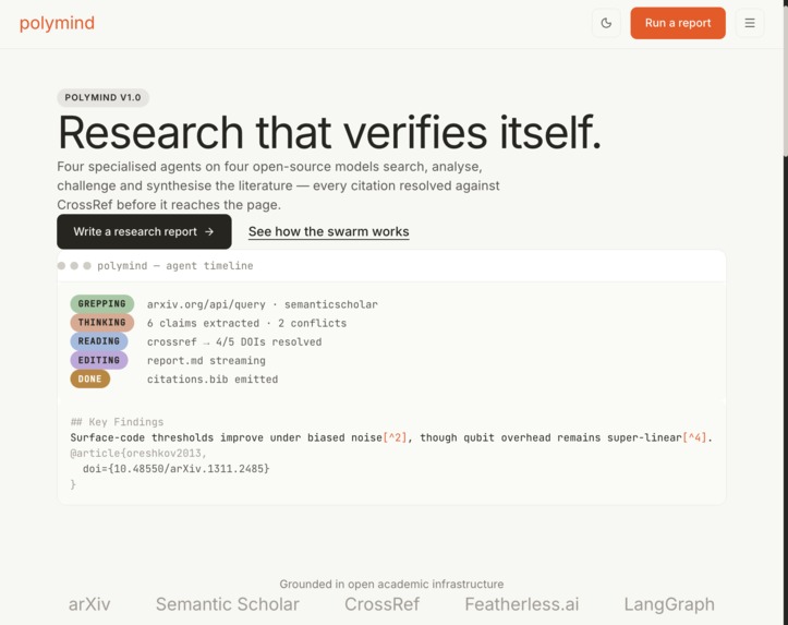 PolyMind - Autonomous Multi-Agent Research Synthesis – screenshot 2