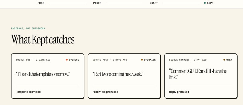 Kept  – screenshot 3