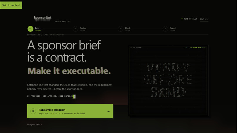 SponsorLint – screenshot 1