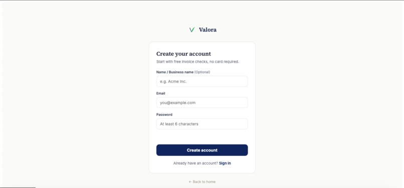 Valora Invoice Checker – screenshot 1