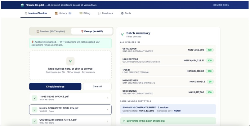 Valora Invoice Checker – screenshot 5